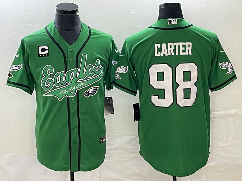 Men Philadelphia Eagles #98 Carter Green Co Branding Game NFL Jersey style 4->nba hats->Sports Caps